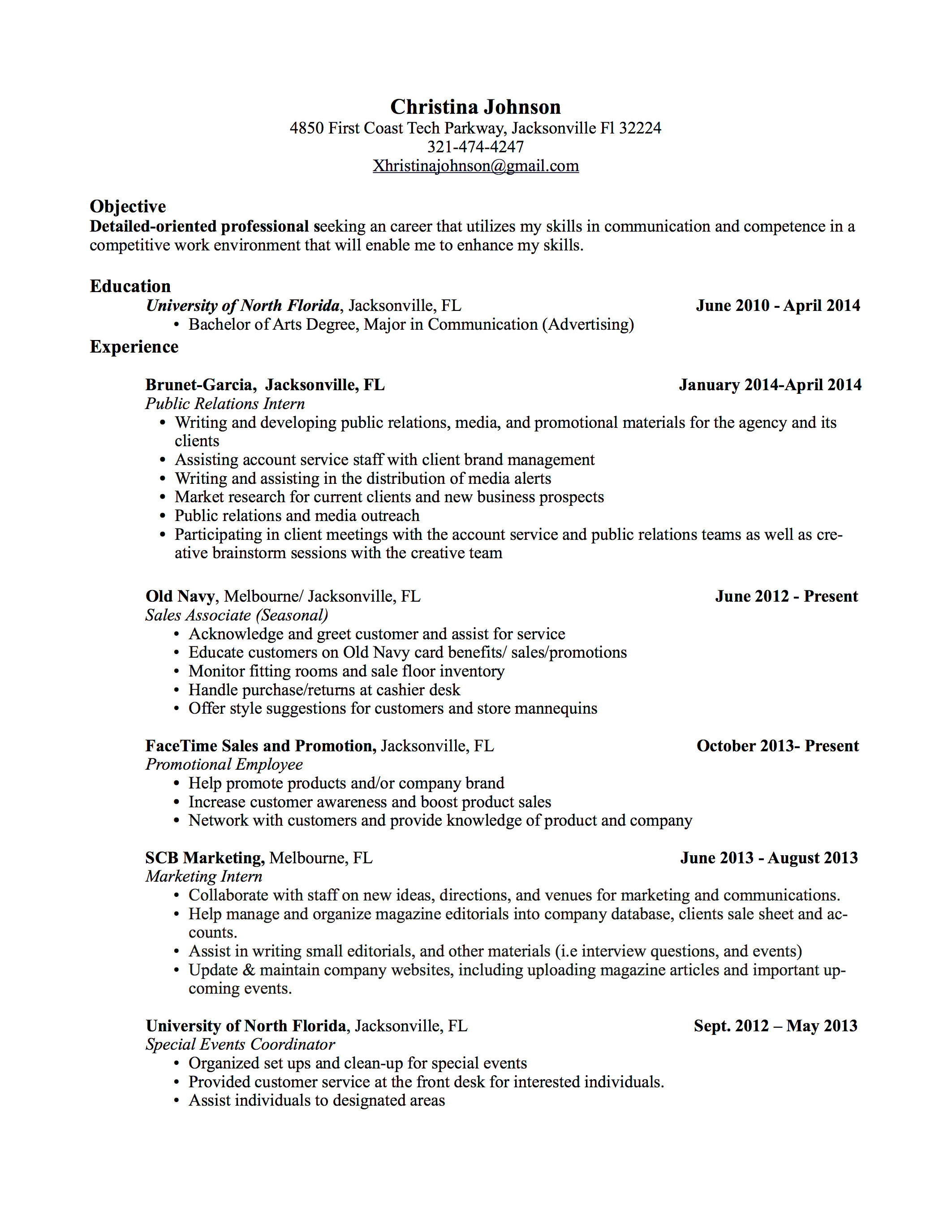 sample cv resume
