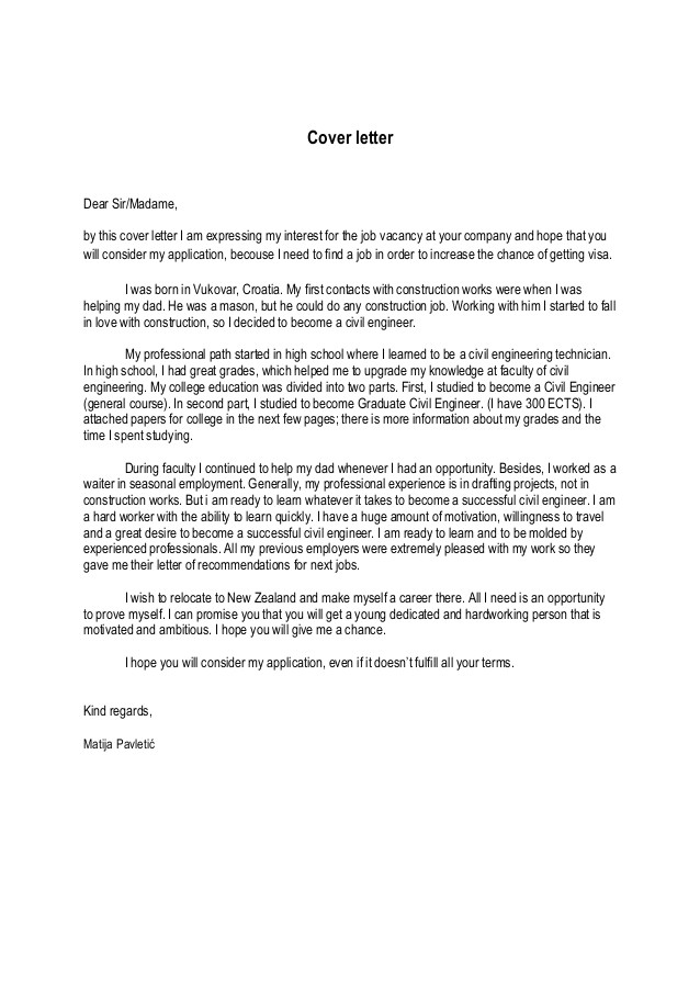 Cover Letter Expressing Interest In Company Cover Letter