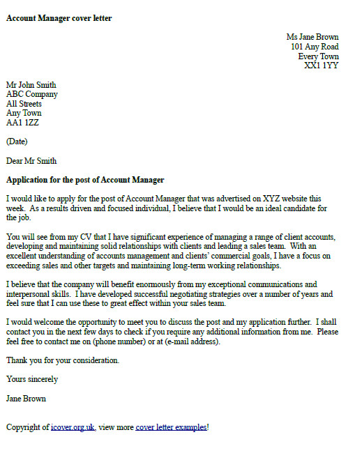 Cover Letter for Account Coordinator 1 Cover Letter for Account Coordinator Account Manager Cover Letter Example Icover org Uk
