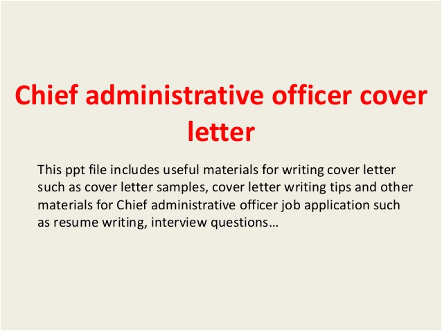 chief administrative officer cover letter