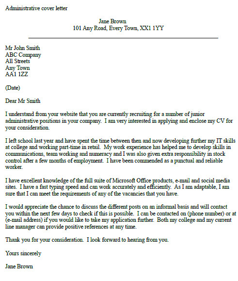 Cover Letter for An Admin Job Example Of A Cover Letter for Administrative Jobs