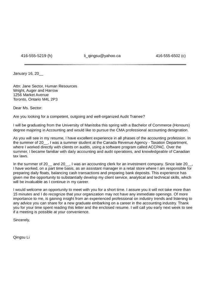 Cover Letter for Audit Trainee Management Trainee Cover Letter Letters Font
