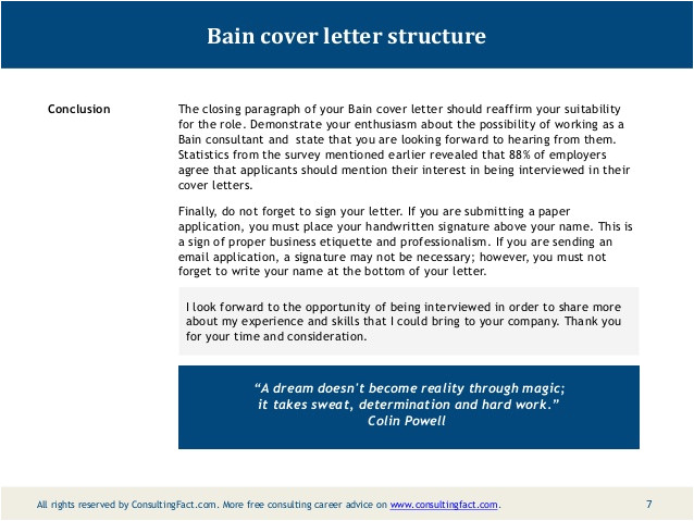 bain cover letter sample