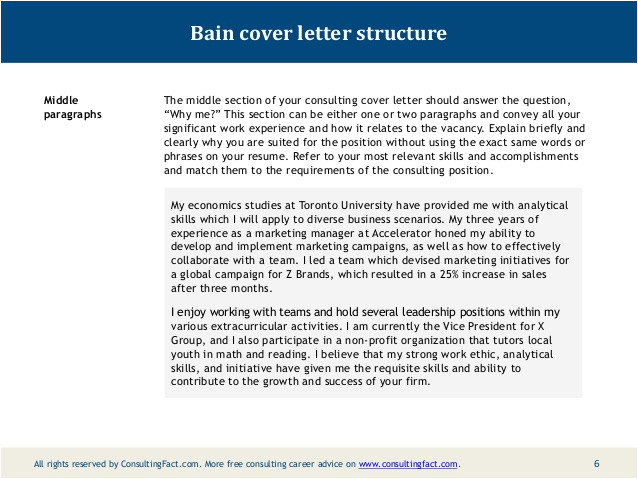 Cover Letter for Bain and Company Bain Cover Letter Sample