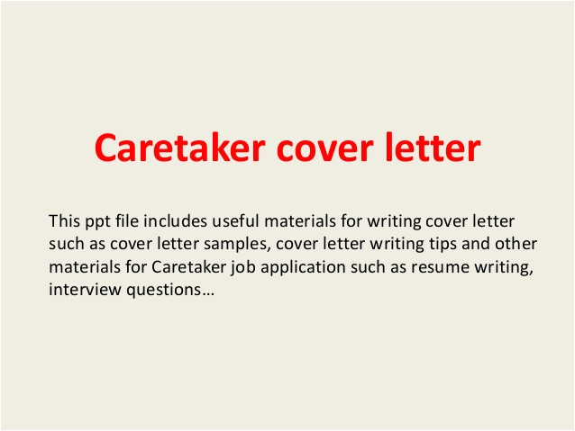 caretaker cover letter