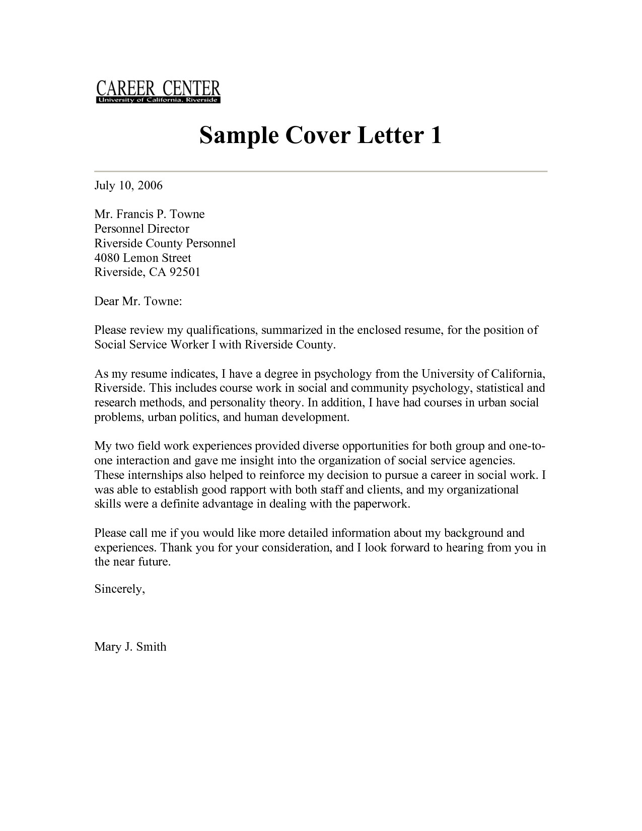 letter of intent social work sample
