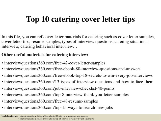 top 10 catering cover letter tips