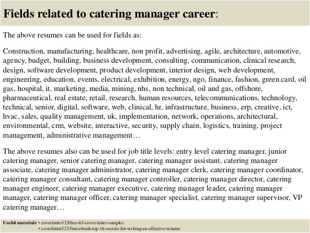 top 5 catering manager cover letter samples