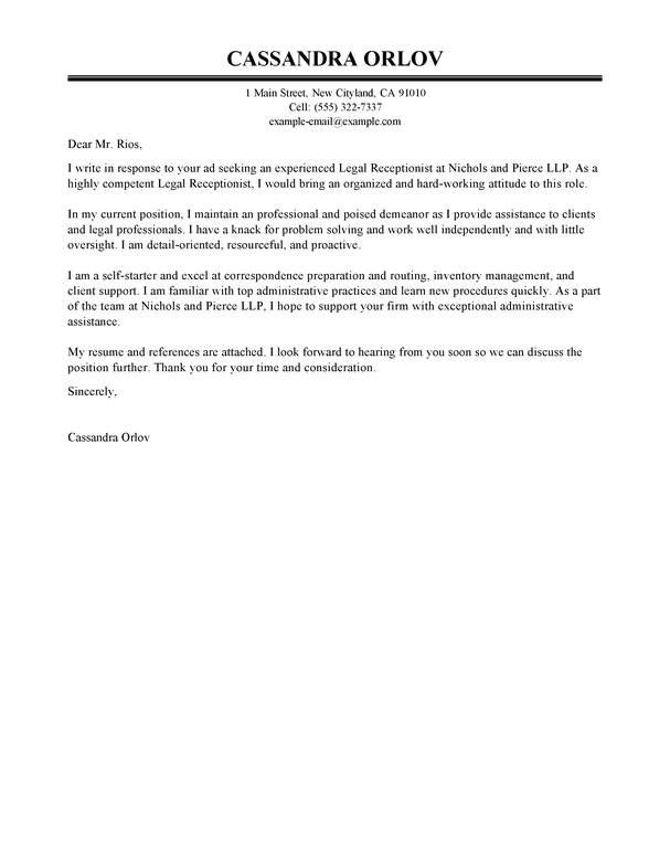 chiropractic receptionist cover letter