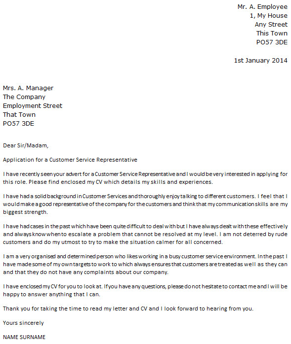 Cover Letter for Client Services Customer Service Representative Cover Letter Example