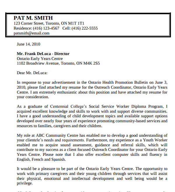 Cover Letter for Community Service Worker 10 social Worker Cover Letters Sample Templates