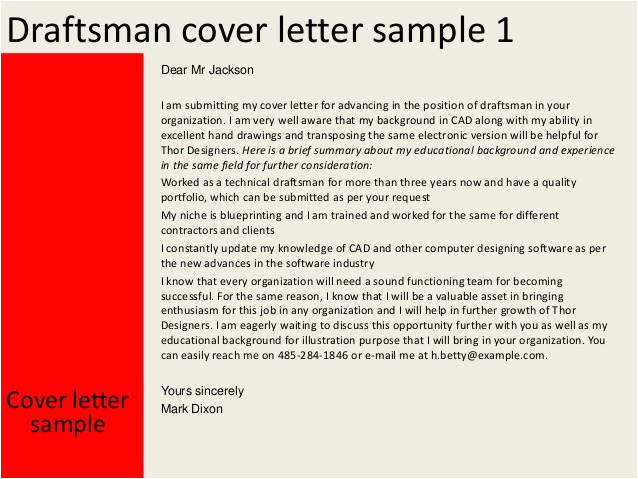 draftsman cover letter