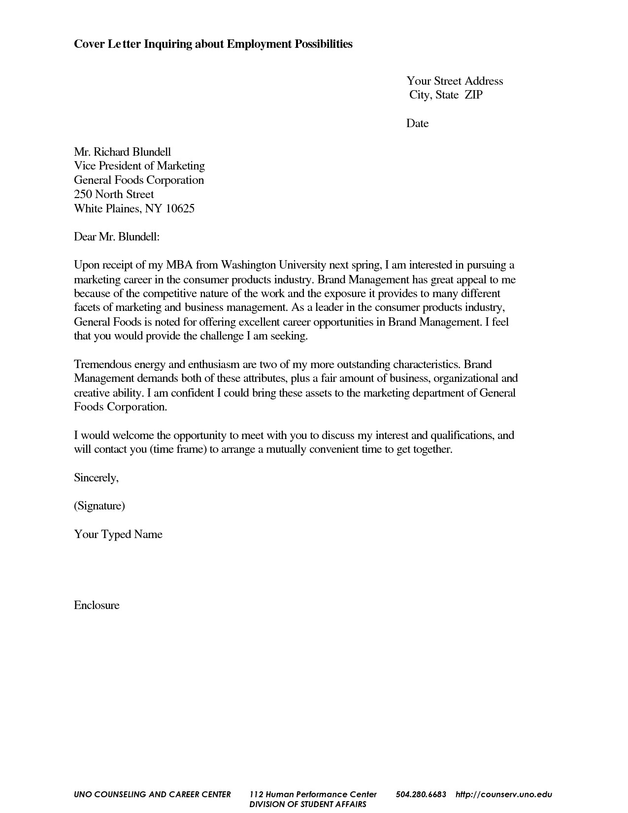 Cover Letter for Employment Opportunity Letter Regarding Job Opportunity Granitestateartsmarket Com