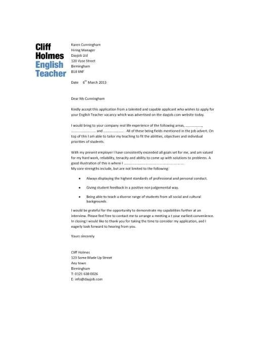 Cover Letter for English Class Cover Letter for English Class the Letter Sample
