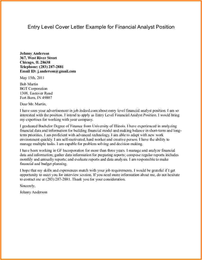 10 financial analyst cover letter examples