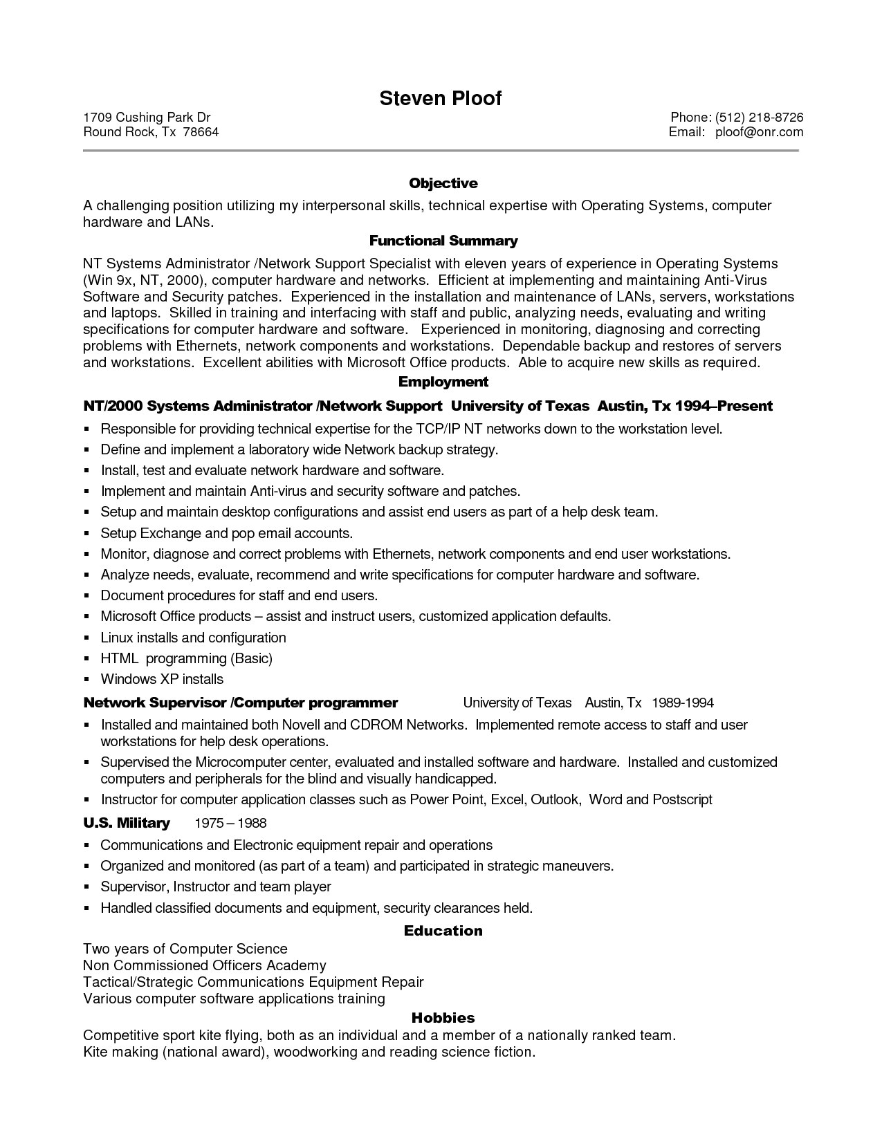resumes for experienced professionals