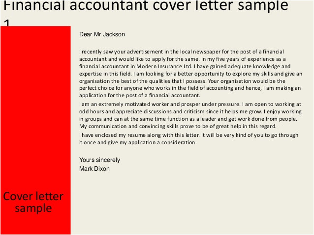 financial accountant cover letter