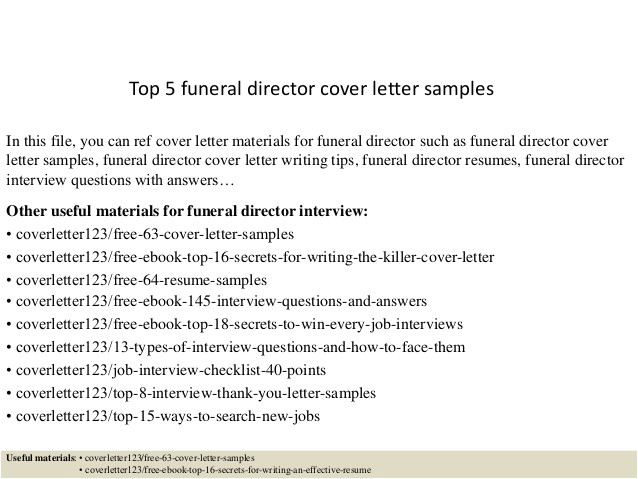 top 5 funeral director cover letter samples