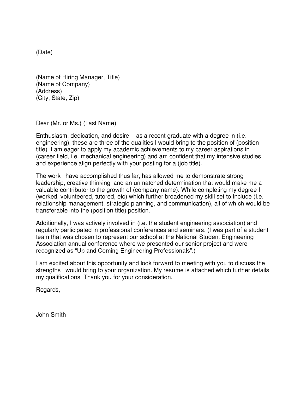 Cover Letter for Graduate Trainee Program Cover Letter Graduate Engineer Trainee Annotated