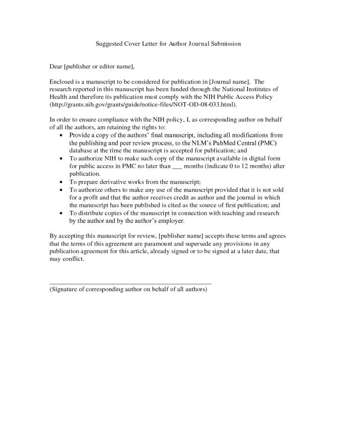 Cover Letter for Manuscript Submission to Journal Sample Cover Letter for Manuscript Submission Resume Badak