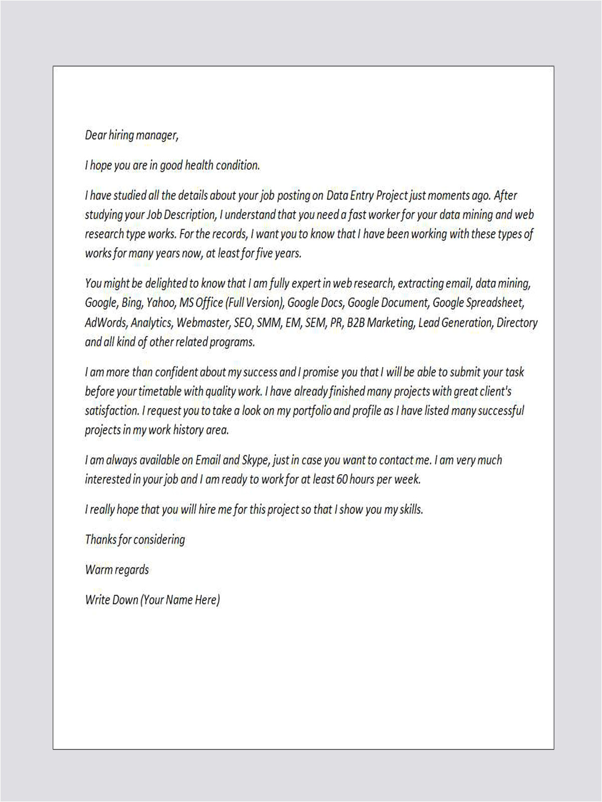 Cover Letter for Mining Jobs Cover Letter Sample for Data Mining Analyst Extraction