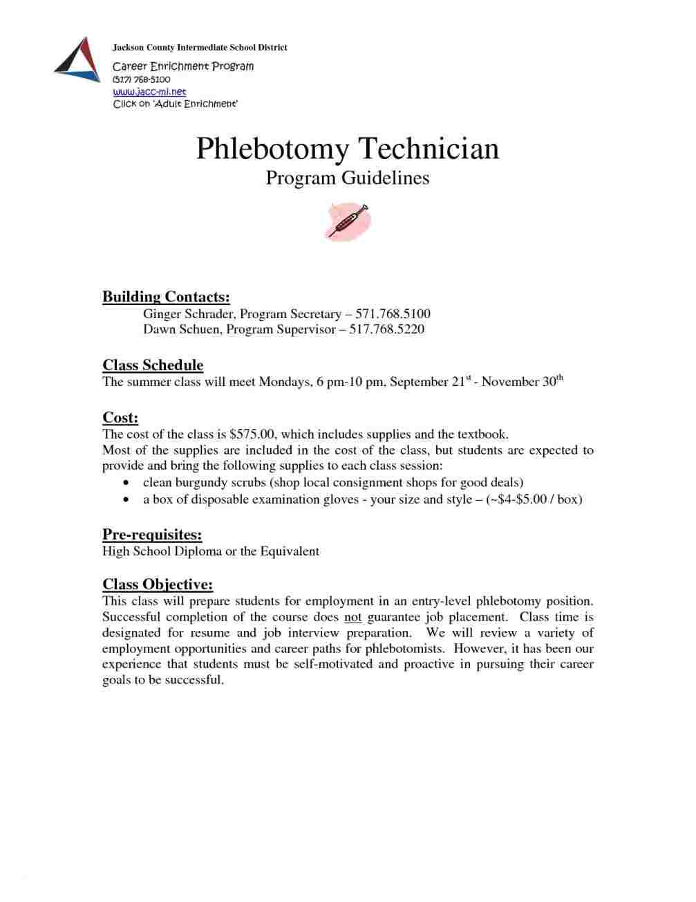 resume for phlebotomist no experience