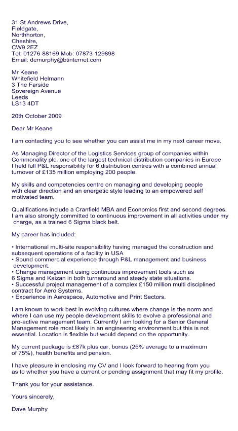 cover letter for recruitment consultant