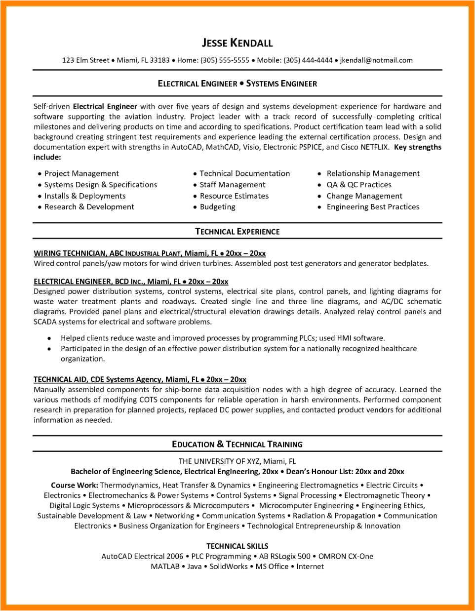 6 electrical engineering student resume