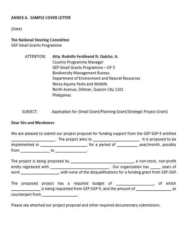 Cover Letter for Project Proposal Submission 34 Proposal Letter format Samples Sample Templates