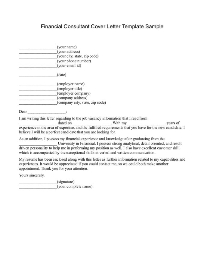 consulting cover letter sample