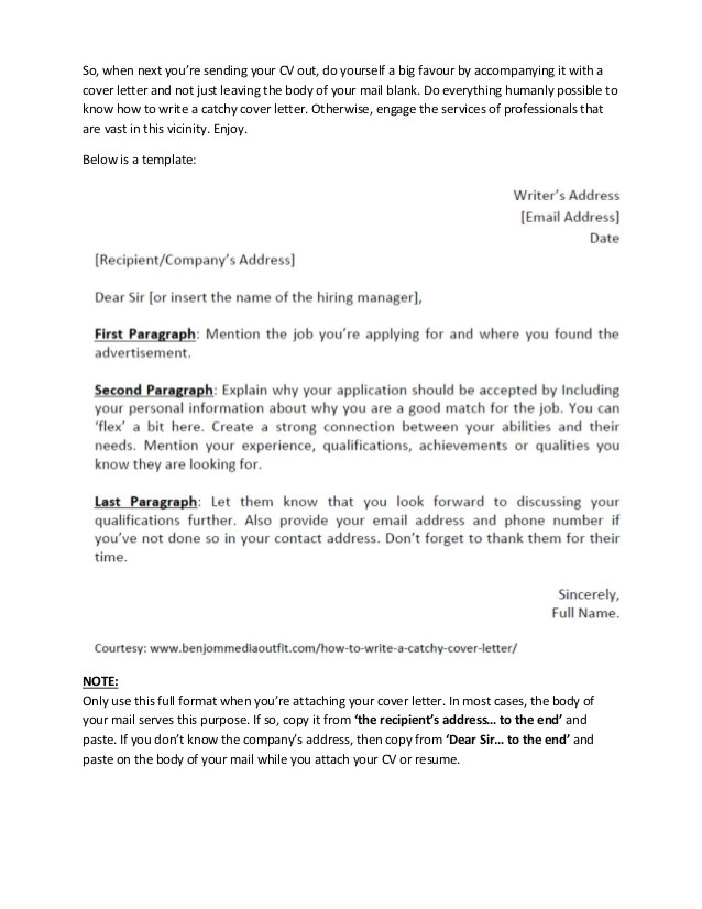 how to write a catchy cover letter template included