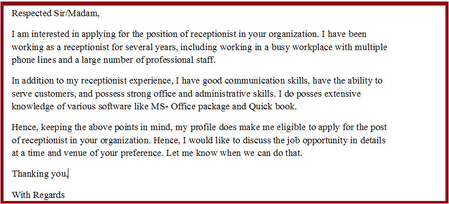 Cover Letter Samples for Receptionist Administrative assistant Cover Letter Examples for Receptionist Administrative