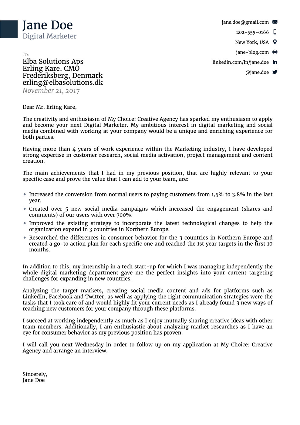 Cover Letter Templats 2018 Professional Cover Letter Templates Download now