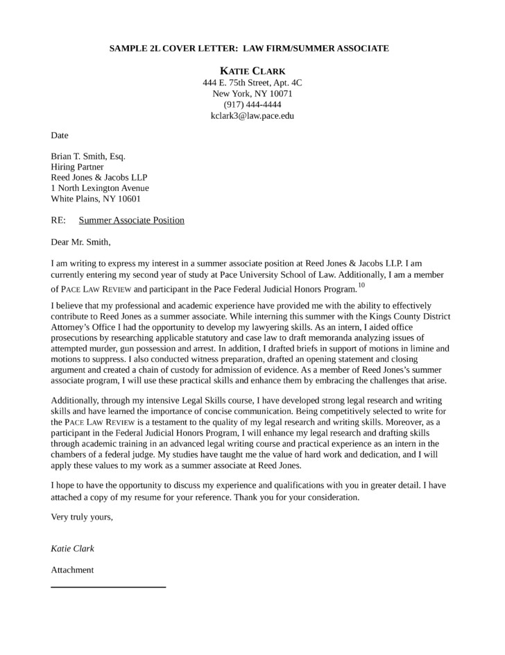 Cover Letter to A Law Firm Law Firm Summer associate Cover Letter Samples and Templates
