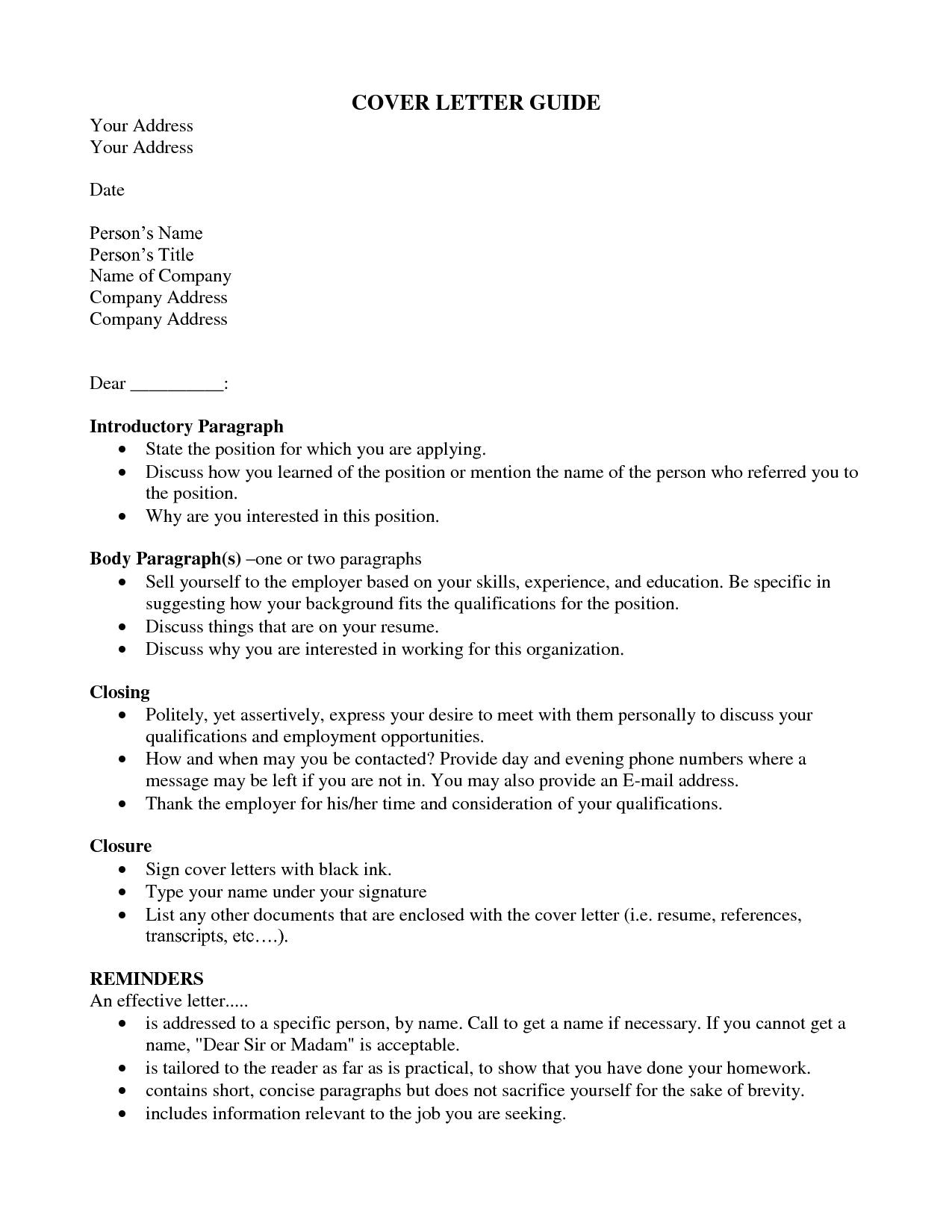 cover letter template to unknown person