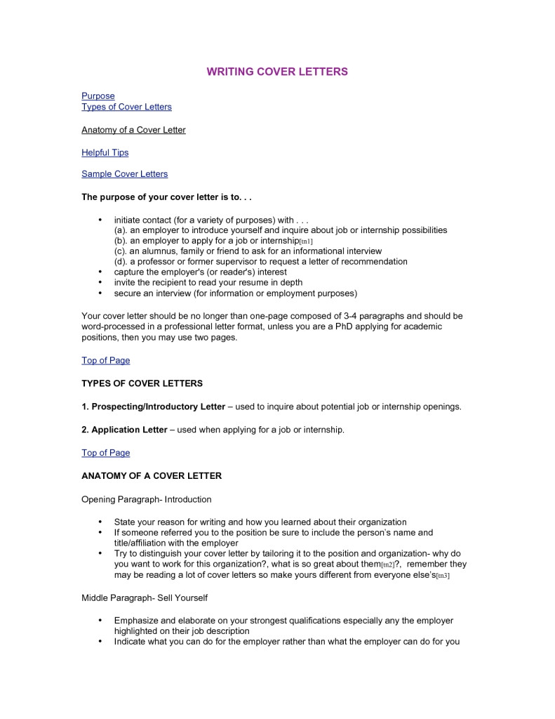 Cover Letter Types and Samples Different Types Of Cover Letters the Letter Sample