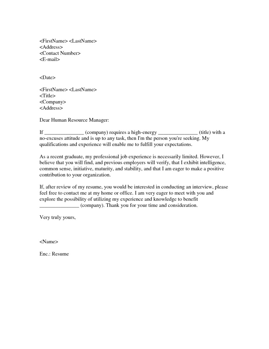 cover letter without contact info