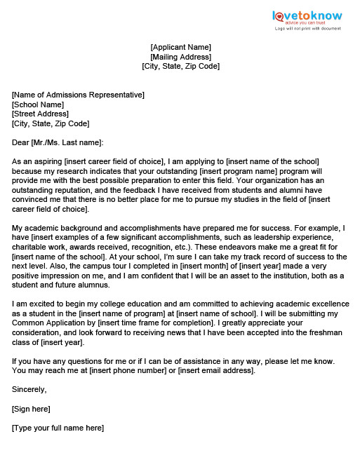 Cover Letters for College Applications College Application Cover Letter Examples Lovetoknow