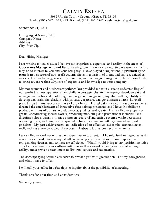 Cover Letters for Non Profit Jobs Cover Letters for Non Profit Jobs Letter Template