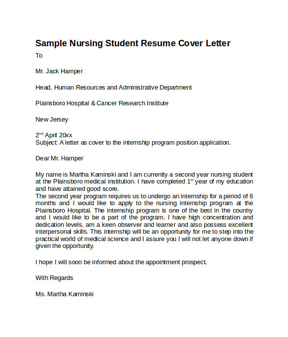 nursing cover letter template