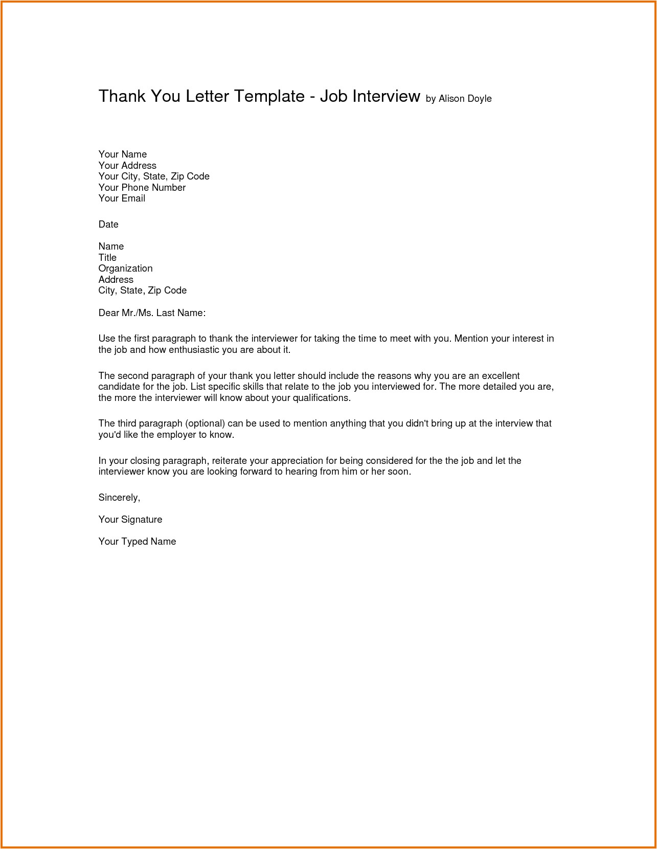 job interview cover letter