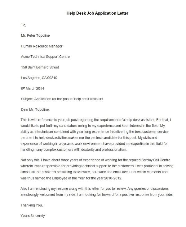 Covering Letter to Apply for A Job Download Free Application Letters