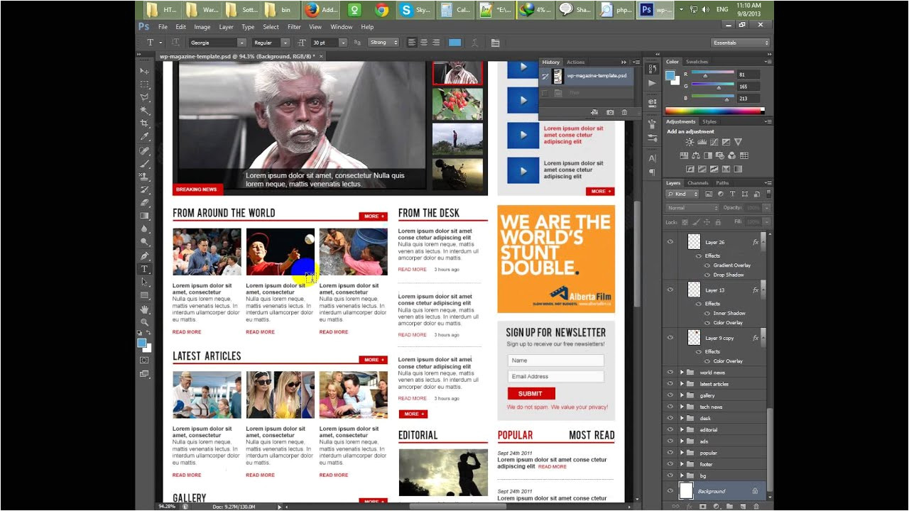 Create WordPress Template From HTML Create WordPress News Template Part Two HTML Markup
