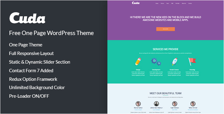 cuda one page html template