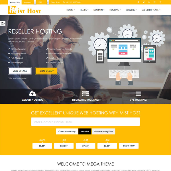 web hosting themes