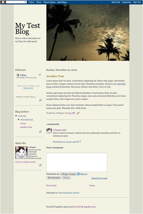 create your own blogger template