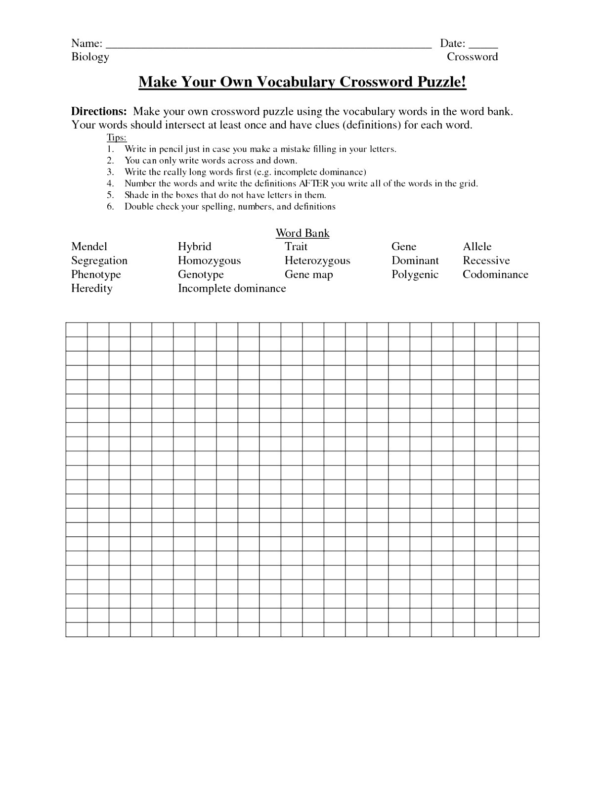 create your own word search template