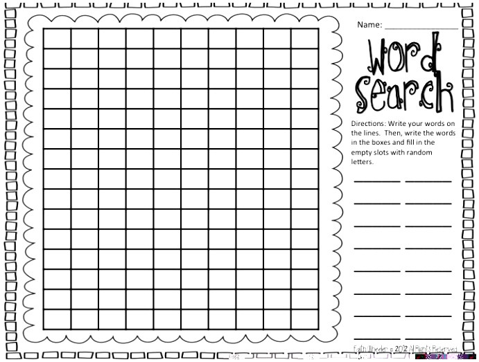 create your own word search template