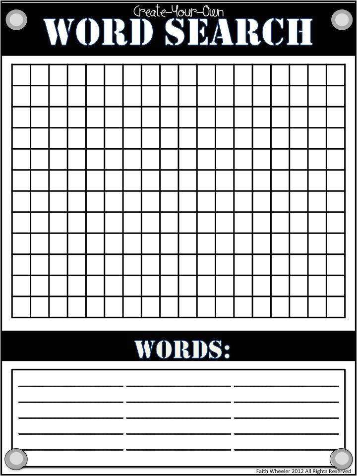 Create Your Own Word Search Template Create Your Own Wordsearch