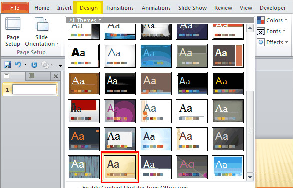 how to create a banner in powerpoint 2010